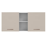 Alacena 150 cm 2 Puertas 2 Nichos Agata Blanco/Crema