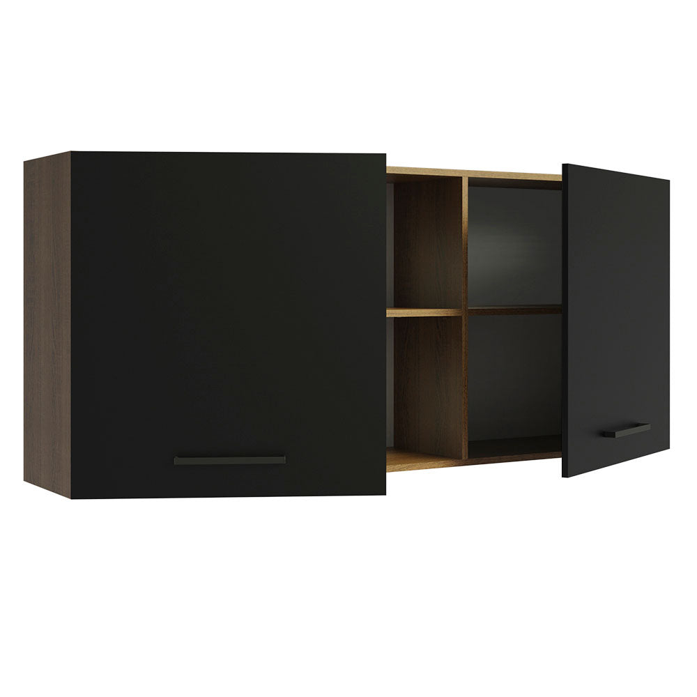 Alacena 150 cm 2 Puertas Agata Marrón/Negro