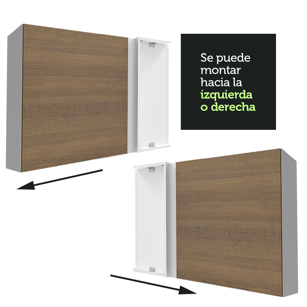 Alacena 94 cm 1 Puerta Stella Blanco/Marrón