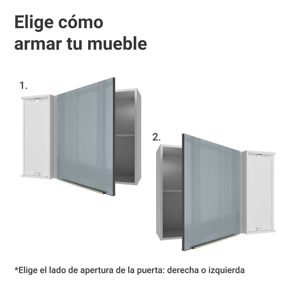 Alacena Esquinera 1 Puerta Blanco/Gris Lux Madesa