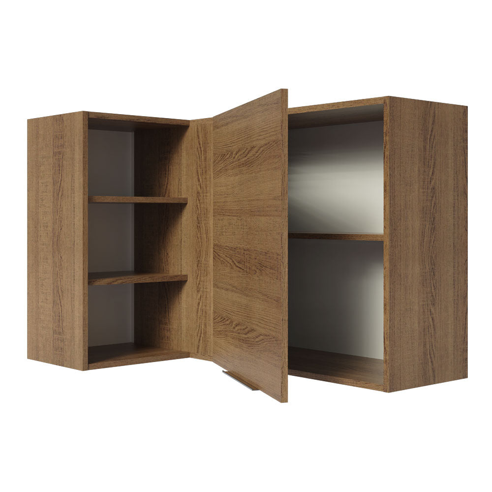 Alacena Cocina Esquinera 1 Puerta para línea de 60 cm de Profundidad Marrón Stella Madesa