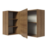 Alacena Cocina Esquinera 1 Puerta para línea de 60 cm de Profundidad Marrón Stella Madesa