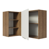 Alacena Cocina Esquinera 1 Puerta para línea de 60 cm de Profundidad Marrón/Blanco Stella Madesa