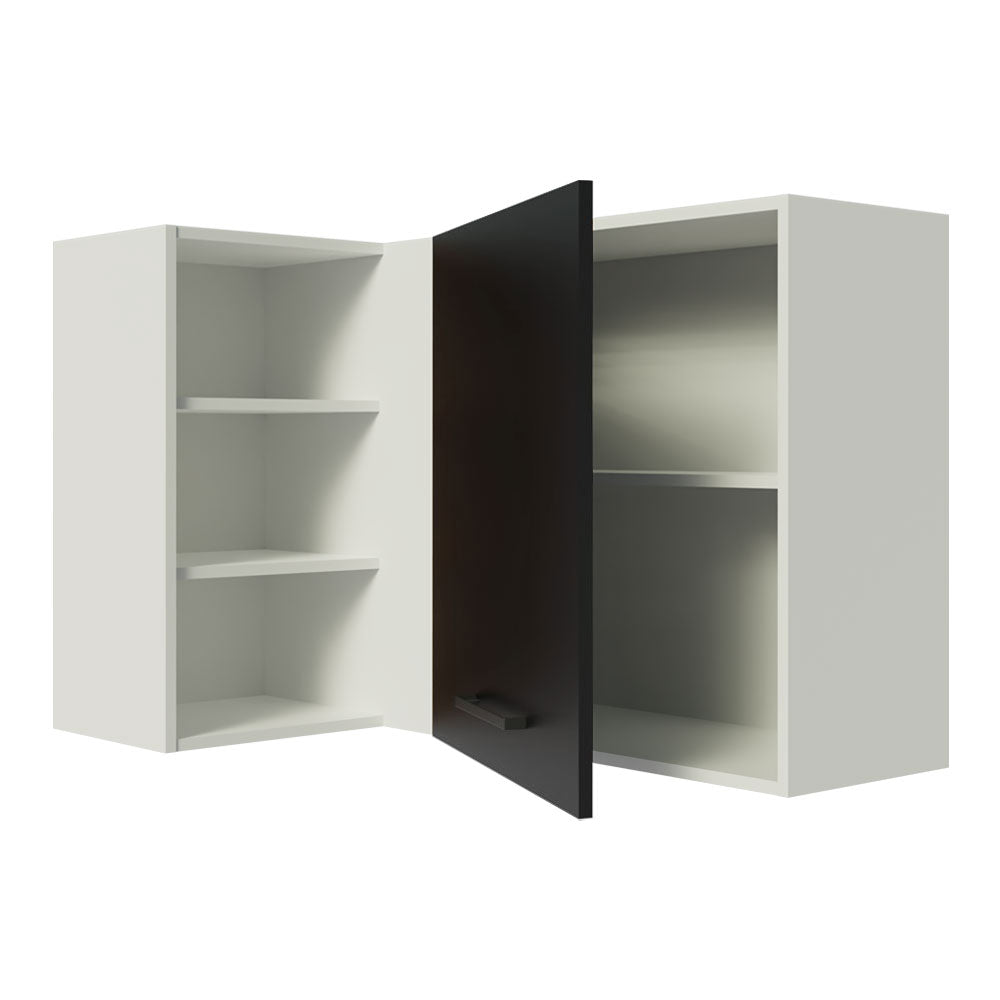 Alacena Cocina Esquinera 1 Puerta para línea de 60 cm de Profundidad Blanco/Negro Agata Madesa