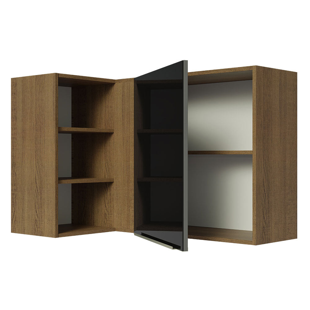 Alacena 102 cm 1 Puerta Lux Marrón/Negro