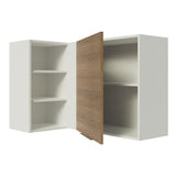 Alacena Cocina Esquinera 1 Puerta para línea de 60 cm de Profundidad Blanco/Marrón Stella Madesa