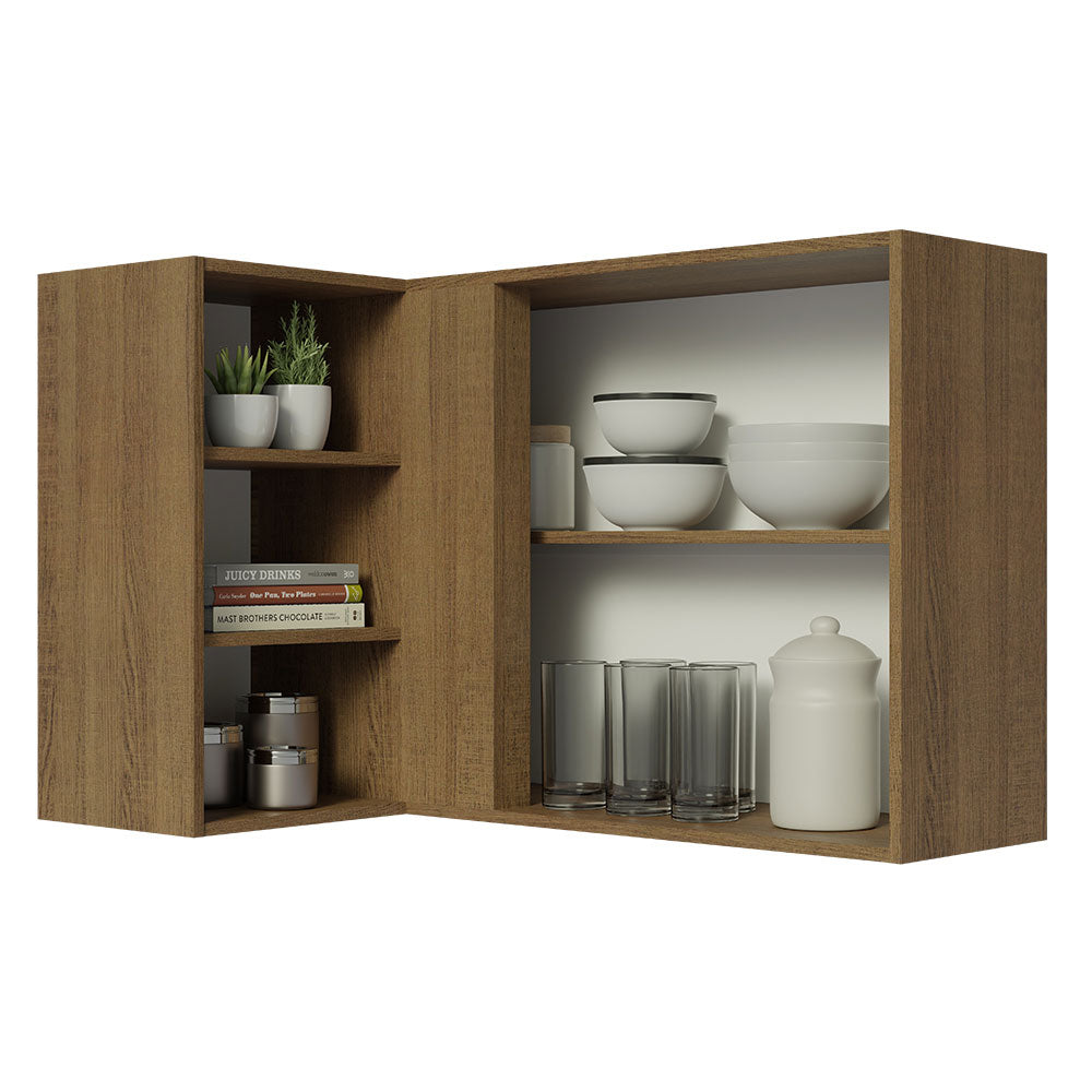 Alacena 102 cm 1 Puerta Lux Marrón/Gris