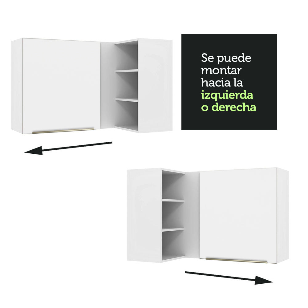 Alacena 102 cm 1 Puerta Lux Blanco/Blanco
