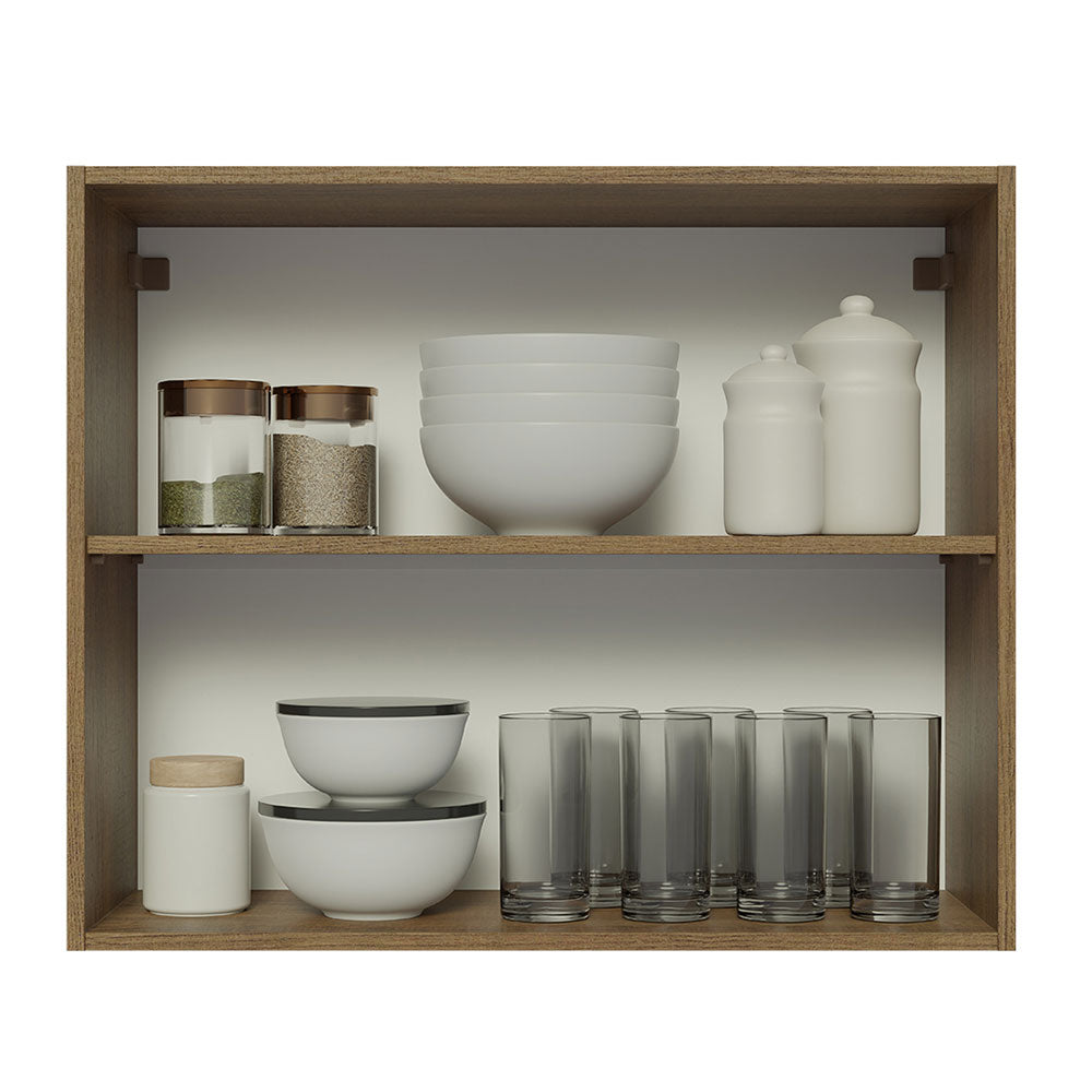 Alacena 80 cm 2 Puertas Glamy Marrón/Blanco