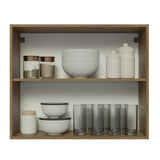 Alacena 80 cm 2 Puertas Glamy Marrón/Blanco