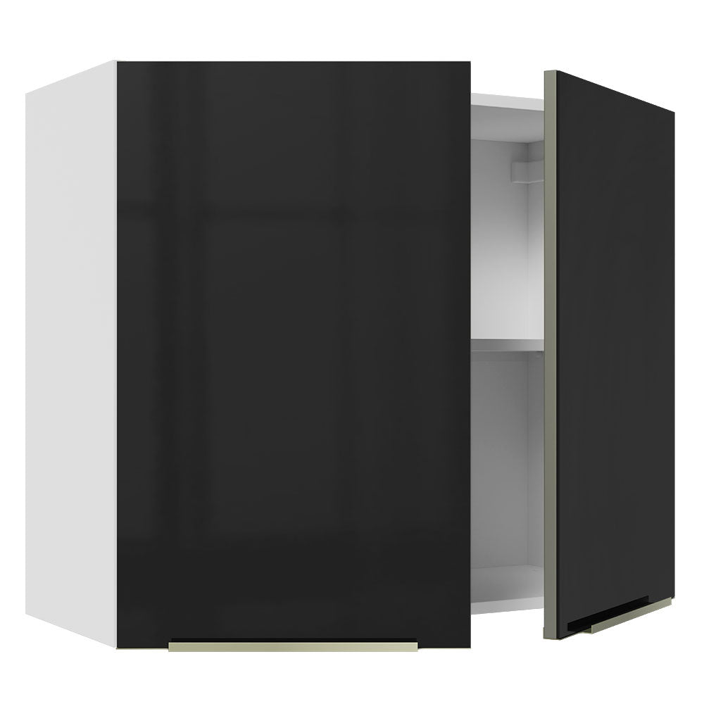 Alacena 80 cm 2 Puertas Lux Blanco/Negro