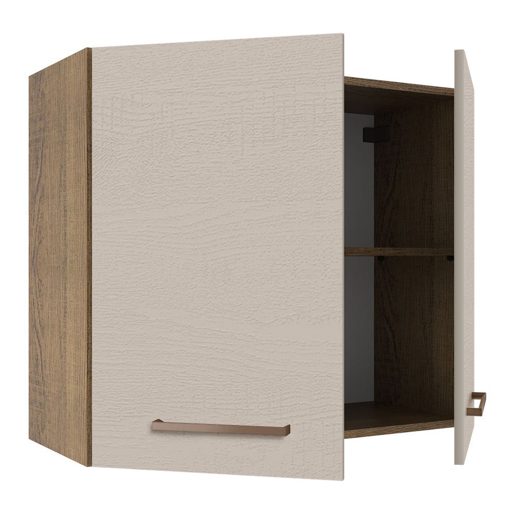 Alacena 80 cm 2 Puertas Agata Marrón/Crema