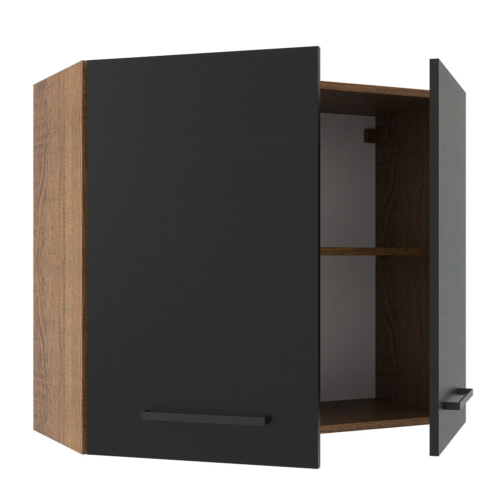 Alacena 80 cm 2 Puertas Agata Marrón/Negro