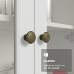 Cristalero 70 cm 2 Puertas de Vidrio Blanco Vik Madesa