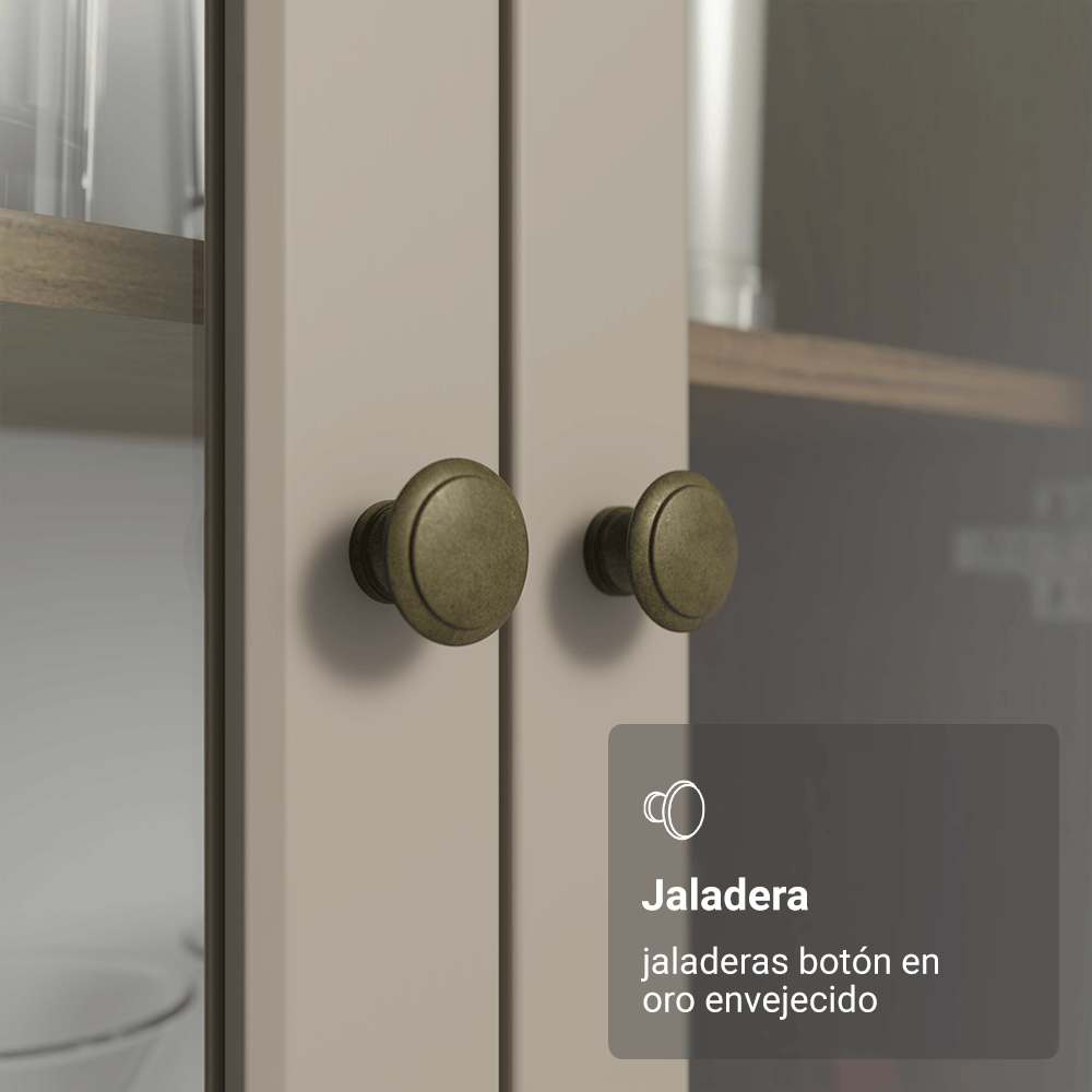 Cristarelo Flotante 70 cm 2 Puertas de Vidrio Marrón/Crema Vik Madesa
