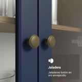 Cristalero 70 cm 2 Puertas de Vidrio Vik Marrón/Azul