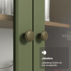 Cristalero 70 cm 2 Puertas de Vidrio con Patas Marrón/Verde/Marrón Vik Madesa