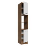 Despensero 40 cm 2 Puertas e 2 Nichos Marrón/Blanco Agata Madesa