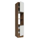 Despensero 40 cm 2 Puertas e 2 Nichos Marrón/Blanco Glamy Madesa
