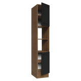 Despensero 40 cm 2 Puertas e 2 Nichos Marrón/Negro Agata Madesa
