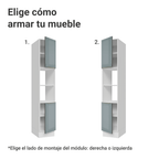 Despensero 40 cm 2 Puertas y 2 Nichos Blanco/Gris Lux Madesa