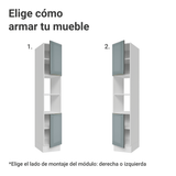 Despensero 40 cm 2 Puetas y 2 Nichos Blanco/Gris Lux Madesa