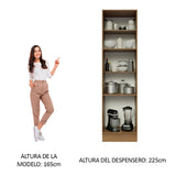 Mueble Para Horno Y Microondas Madesa Glamy 60cm Marrón/Negro