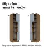 Despensero 60 cm 3 Puetas Marrón/Gris Lux Madesa