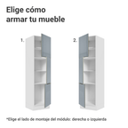 Despensero 60 cm 3 Puertas Blanco/Gris Lux Madesa