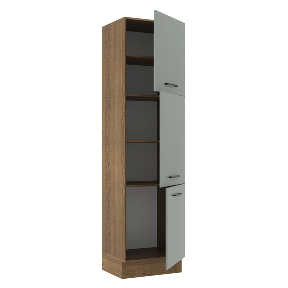 Despensero Agata 60 cm 3 Puertas Marrón/Gris