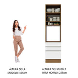 Bajo Mesada Para Horno Madesa Glamy 60 cm 1 Puerta y 3 Cajones Marrón/Blanco