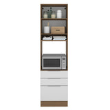 Mueble de Cocina para Horno 60 cm 1 Puerta 3 Cajones Marrón/Blanco Stella Madesa