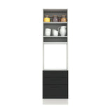 Mueble de Cocina para Horno 60 cm 1 Puerta 3 Cajones Blanco/Negro Agata Madesa