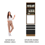Mueble Para Horno Y Microondas Madesa Glamy 60cm Marrón/Negro 01