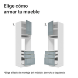 Mueble para Horno/Microondas 60 cm 1 Puerta y 3 Cajones Marrón/Gris Lux Madesa
