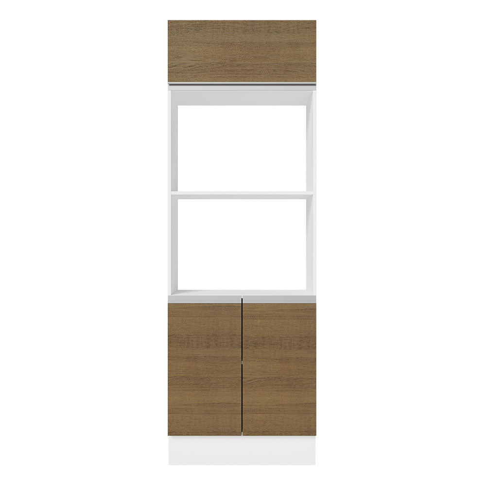 Mueble de Cocina para Horno Para 2 Hornos 100% MDF Blanco/Marrón Acordes Madesa