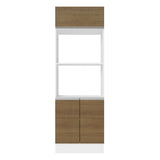 Mueble de Cocina para Horno Para 2 Hornos 100% MDF Blanco/Marrón Acordes Madesa