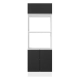 Mueble de Cocina para Horno 100% MDF 70 cm para 2 Hornos Blanco/Negro Acordes Madesa