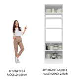 Mueble de cocina para Horno/ Microondas 70 cm Sin cajones 3 Puertas Glamy Blanco/Marrón