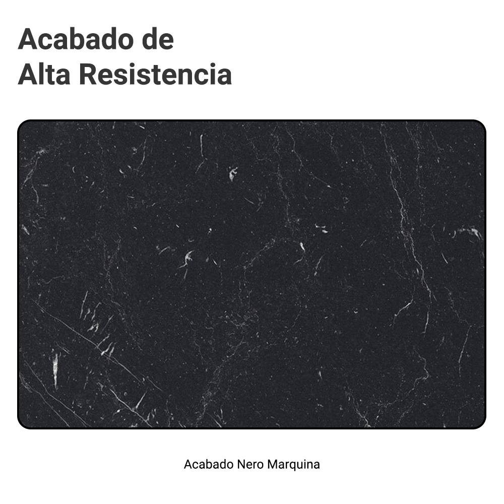 Mesada 100% MDF para Bajo Mesada 120 cm Nero Marquina Negro