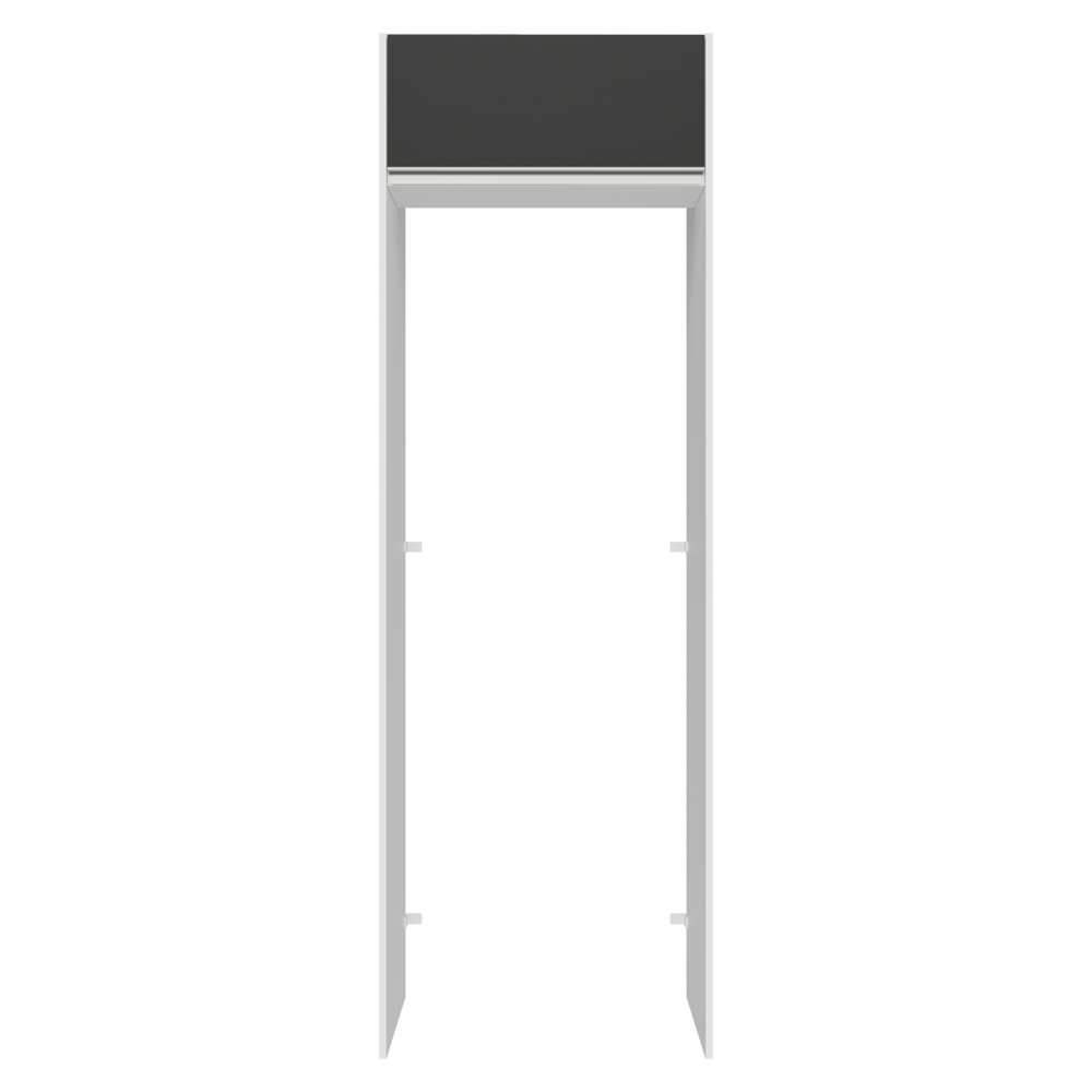 Mueble para empotrar Heladera 73 cm 1 Puerta Abatible  Blanco/Negro Glamy Madesa