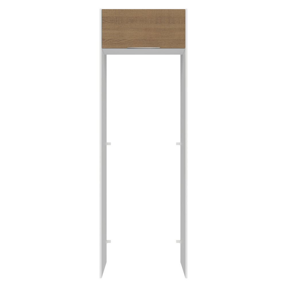 Mueble para empotrar Heladera 73 cm 1 Puerta Abatible Blanco/Marrón Stella Madesa