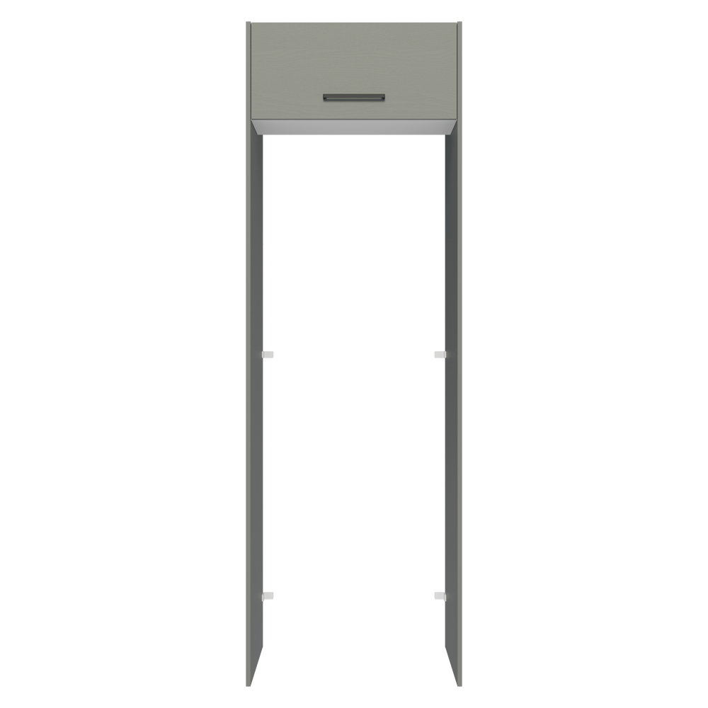 Mueble para empotrar Heladera 73 cm 1 Puerta Abatible  Gris/Blanco/Gris Agata Madesa