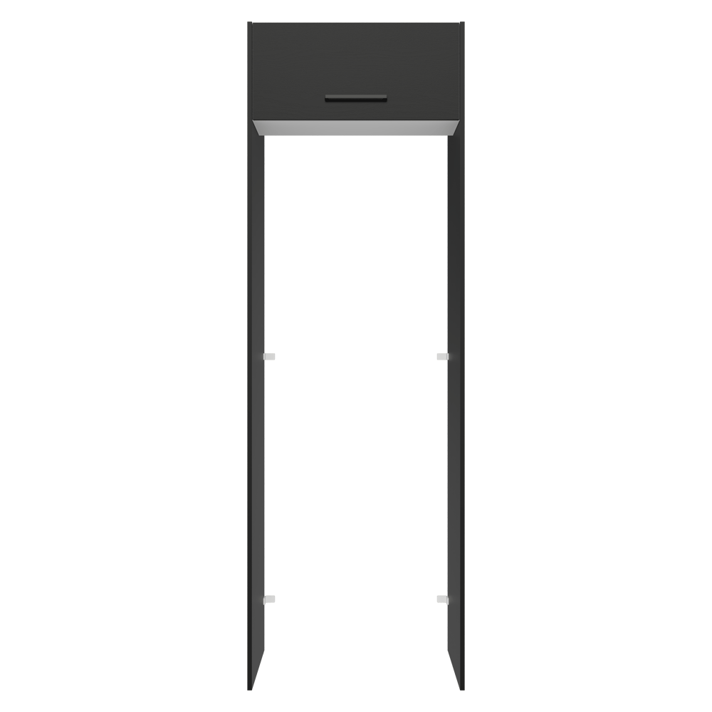 Mueble para empotrar Heladera 73 cm 1 Puerta Abatible Negro/Blanco/Negro Agata Madesa
