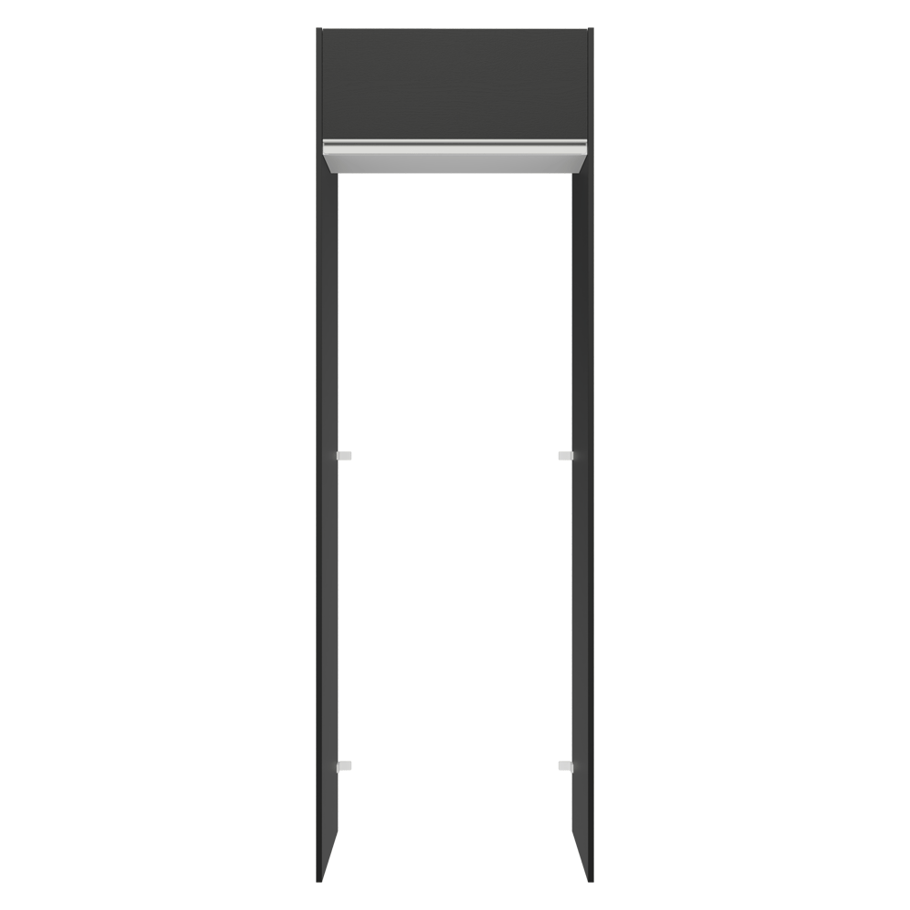 Mueble para empotrar Heladera 73 cm 1 Puerta Abatible Negro/Blanco/Negro Glamy Madesa