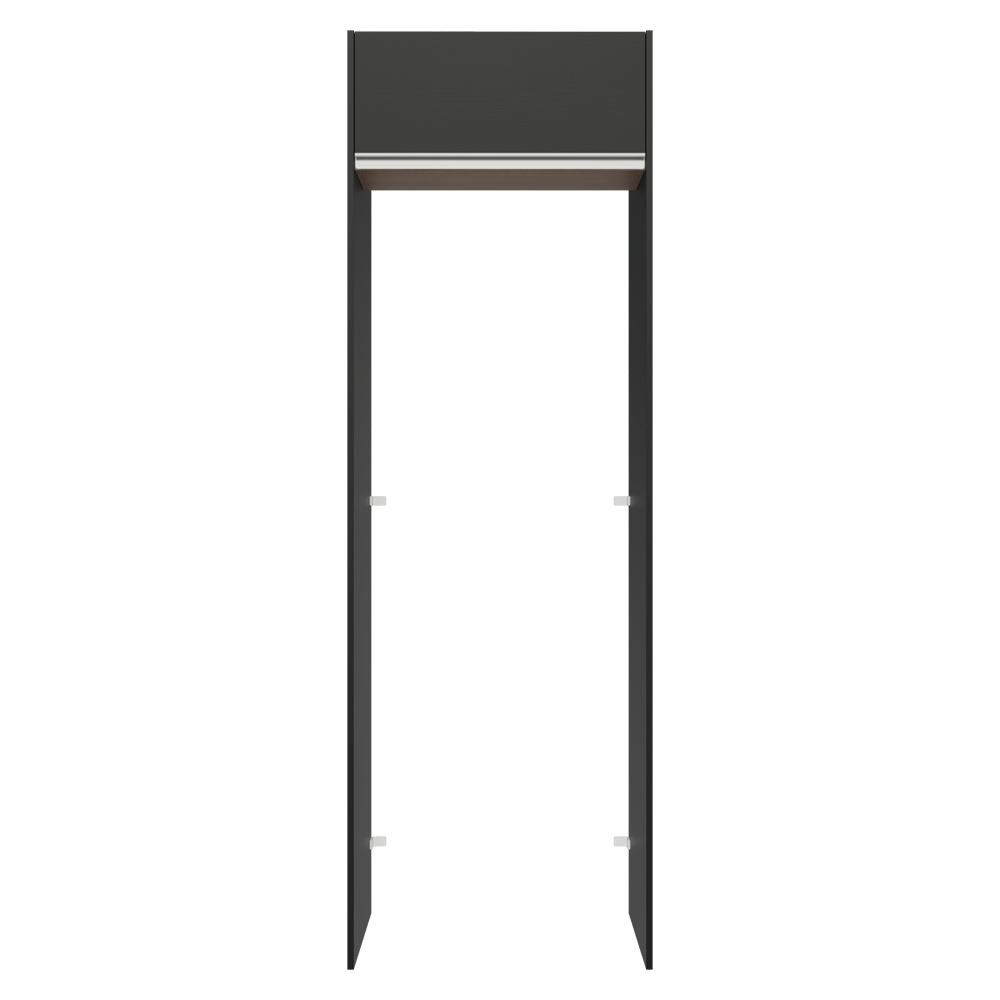 Mueble para empotrar Heladera 73 cm 1 Puerta Abatible Negro/Marrón/Negro Glamy Madesa