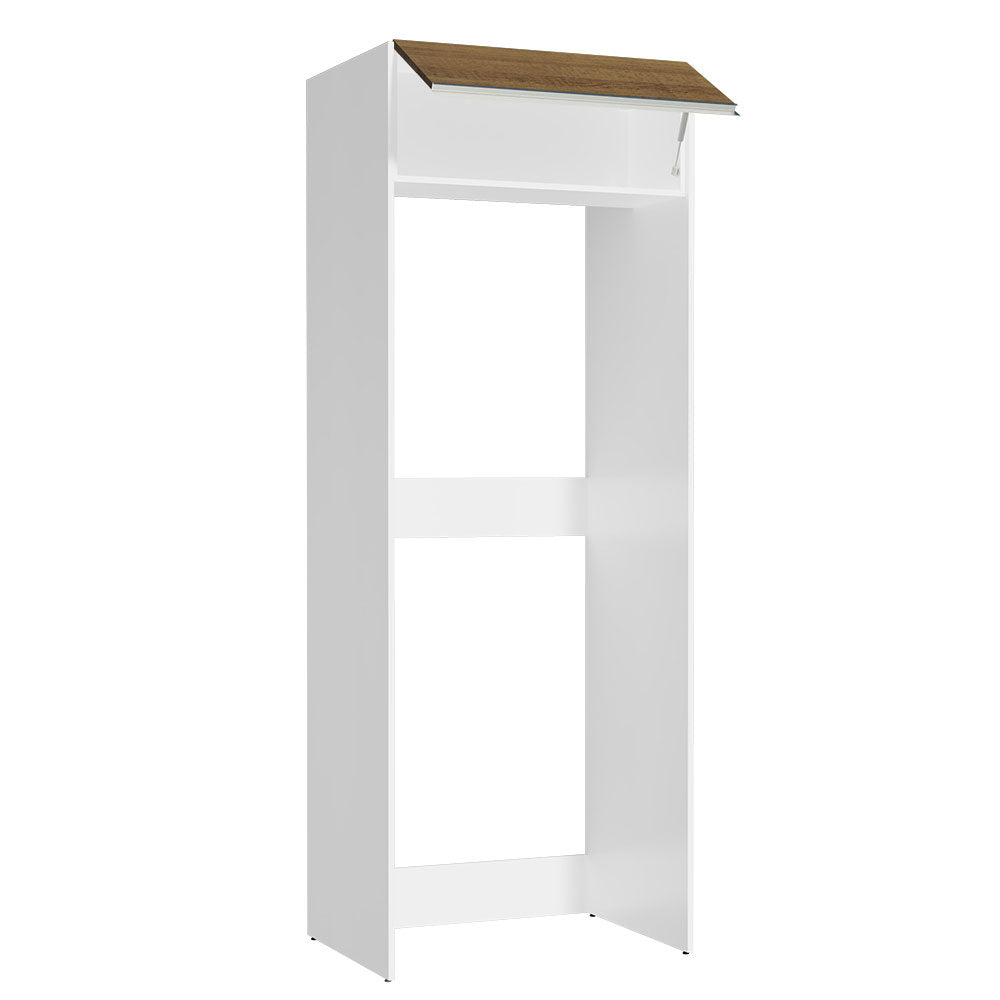 Mueble para empotrar Heladera 83 cm 1 Puerta Rebatible Blanco/Marrón Glamy Madesa