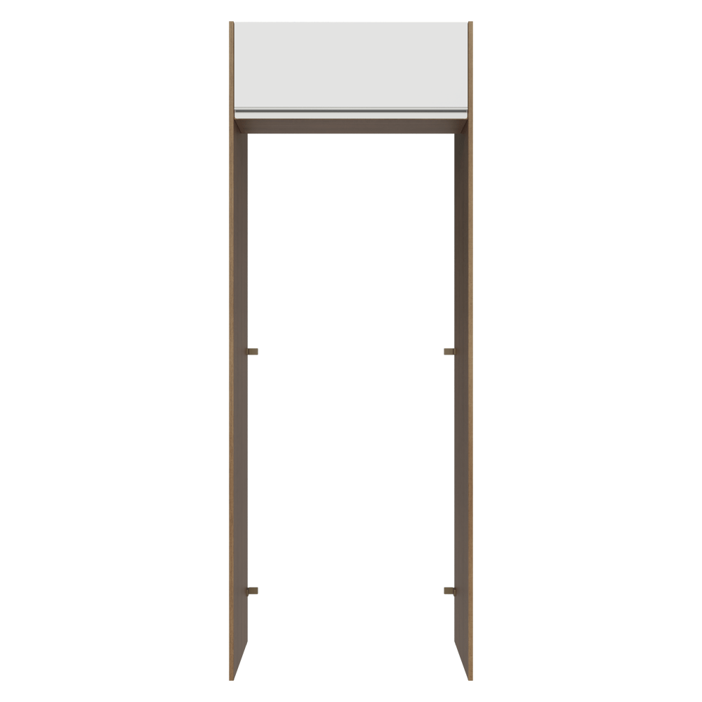 Mueble para empotrar Heladera 83 cm 1 Puerta Rebatible Marrón/Blanco Glamy Madesa