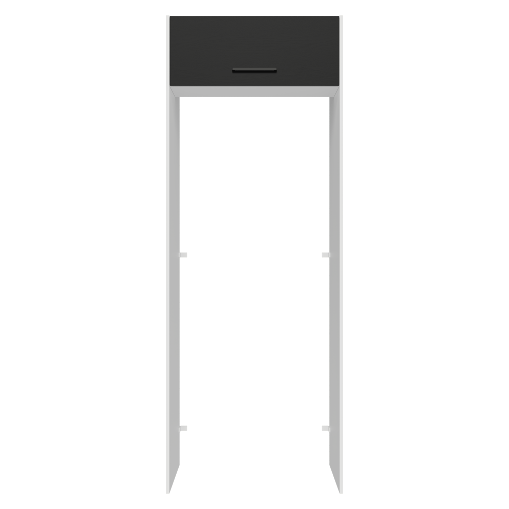 Mueble para empotrar Heladera 83 cm 1 Puerta Rebatible Blanco/Negro Agata Madesa