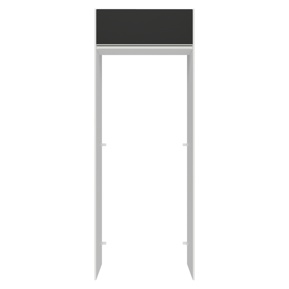 Mueble para empotrar Heladera 83 cm 1 Puerta Rebatible Blanco/Negro Glamy Madesa